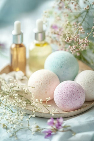 Colorful, moisturizing bath bombs for luxurious and soothing baths