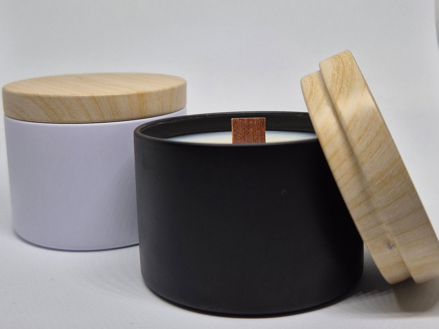 4oz love letter candle - white and black tins