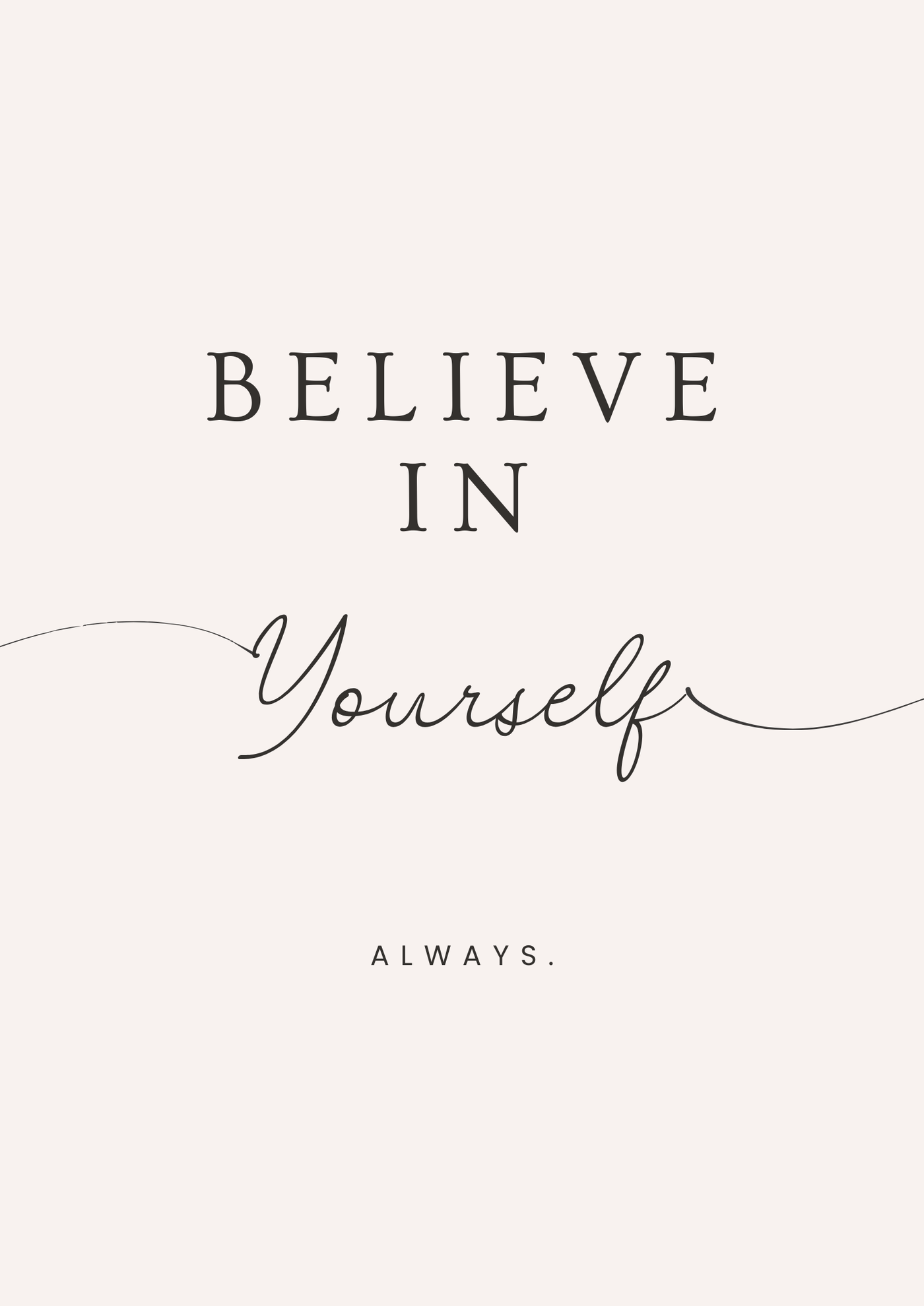 Believe in yourself poster - Love Letter Cosmetics 