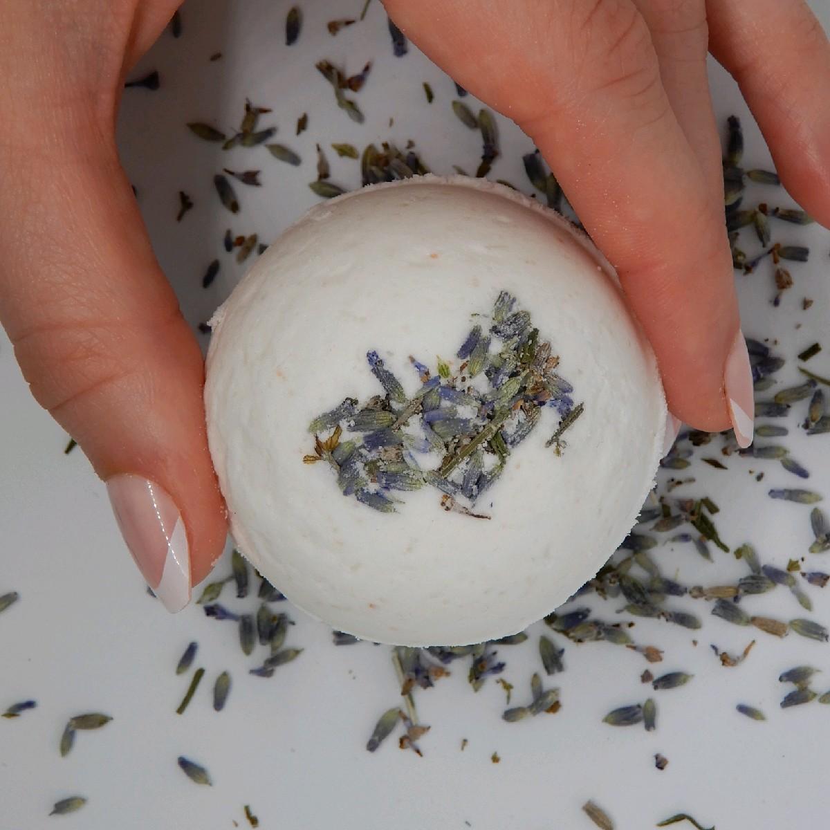 lavender bath bomb in medium 